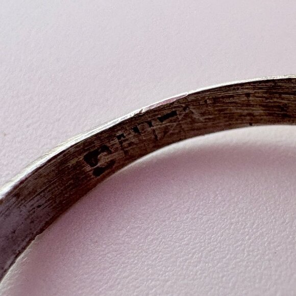 VTG Solid Sterling Silver 925 Amethyst Prong Set Statement Ring Size 4.25 - Picture 5 of 9